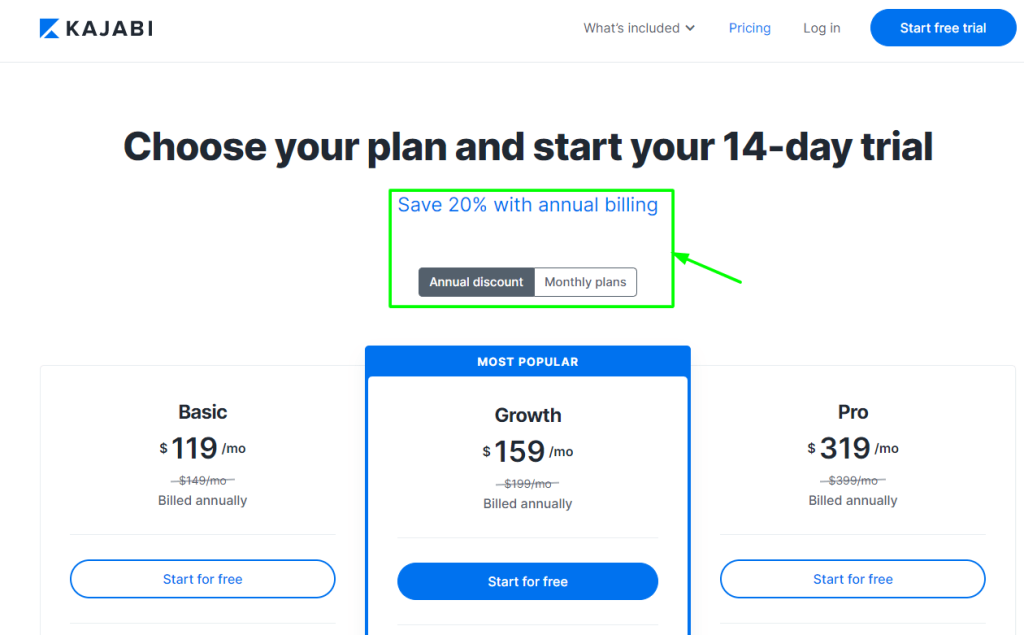 Kajabi - Pricing