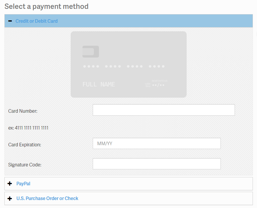 InMotion Hosting - Payment Method